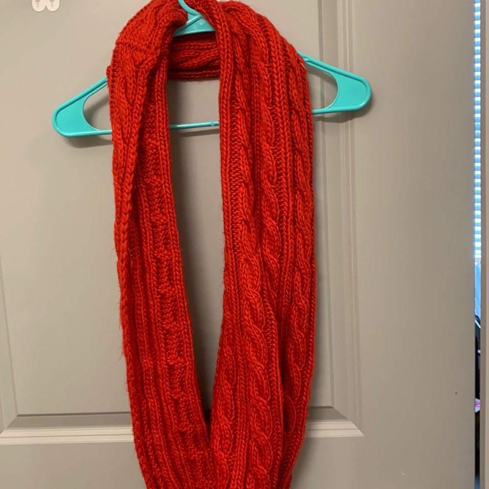 Red infinity scarf, lightly used